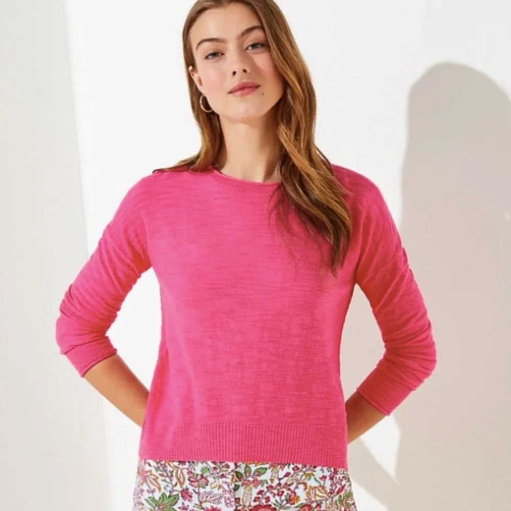 π©·ποΈ 2 for 1: ENDS SUNDAY! LOFT Fuchsia Knit Sweater - Picture 2 of 6